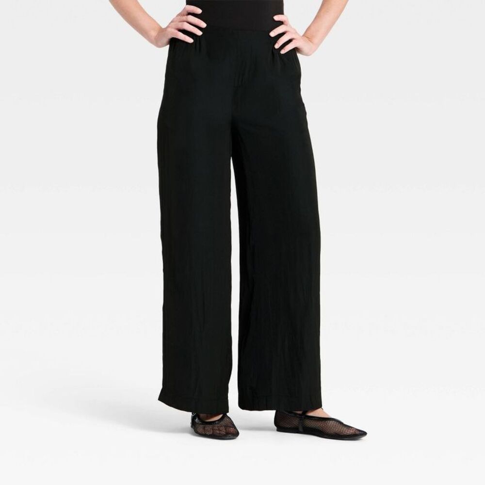 Women's Pull-On Wide Leg Pants - A New Day Brown M